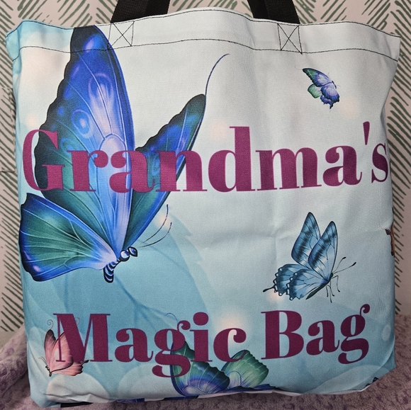 Grandma's Magic Bag - Blue Butterfly Tote - Picture 1 of 10